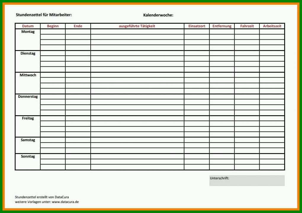 Faszinieren Stundenzettel Vorlage 1086x765