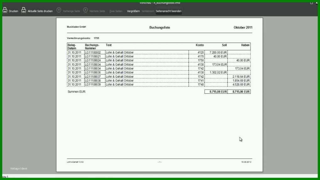 Fabelhaft Datev Buchungsliste Vorlage 1280x720