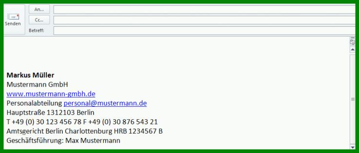 Faszinierend Email Signatur Vorlage 886x377