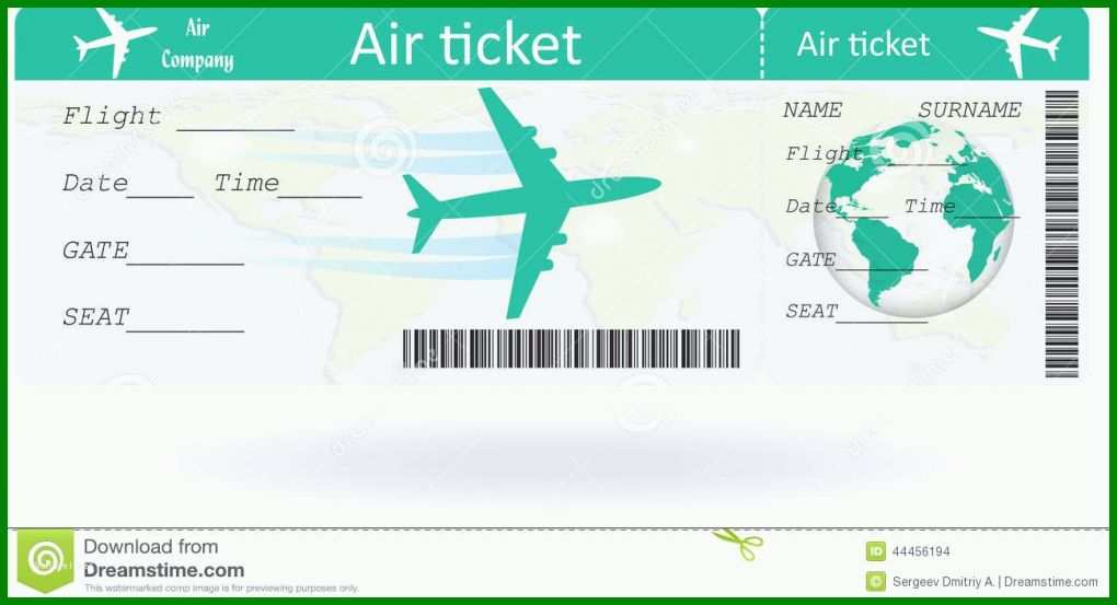 Modisch Flugticket Vorlage Download Kostenlos 1300x705