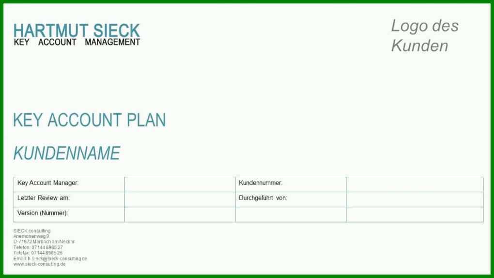 Empfohlen Key Account Plan Vorlage Kostenlos 1280x720