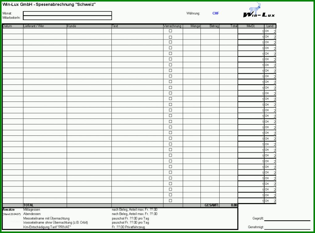 Fantastisch Spesenabrechnung Vorlage Word 1241x918