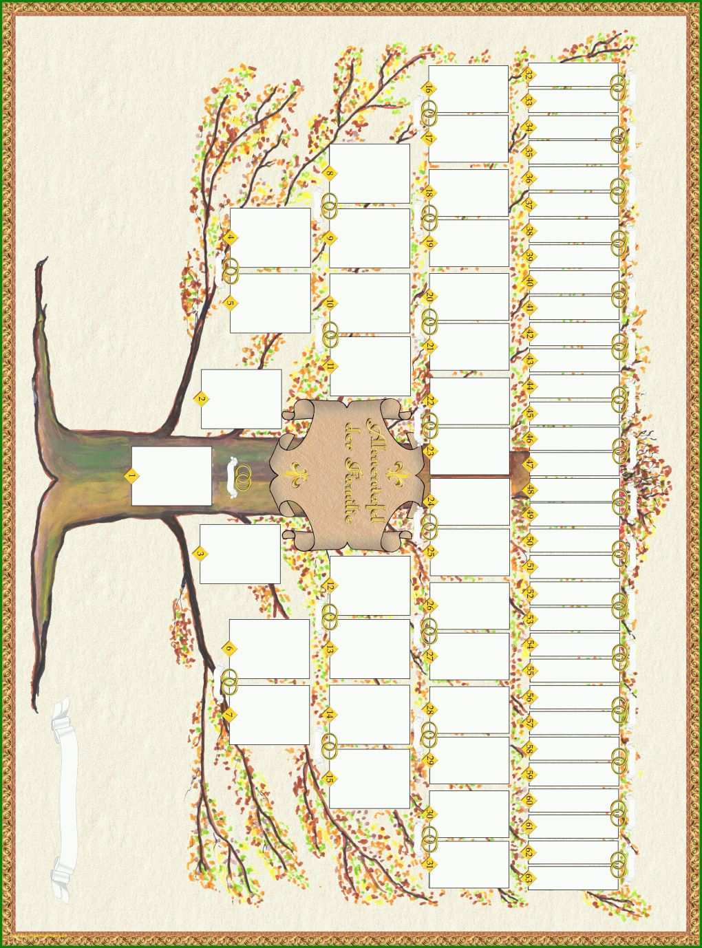 Moderne Stammbaum Vorlage 6 Generationen 2880x3892