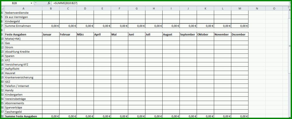 Größte Haushaltsbuch Excel Vorlage 1360x554