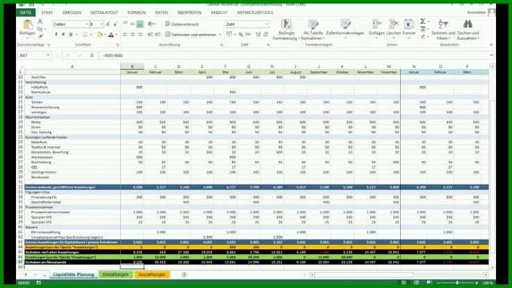 Ausnahmsweise Liquiditätsplanung Excel Vorlage 1280x720