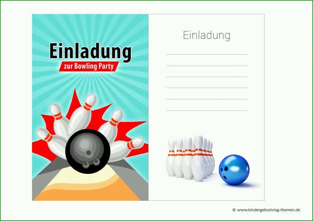 Kreativ Bowling Einladung Vorlage Kostenlos 3508x2480