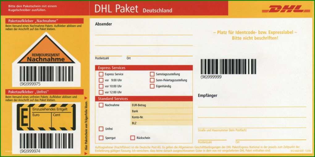 Ungewöhnlich Dhl Paketschein Vorlage 2464x1232