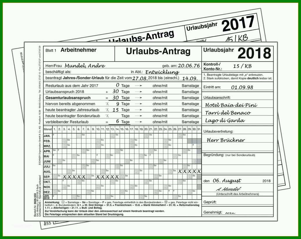 Modisch 15 Urlaubsantrag Excel Vorlage Kostenlos 253214 Vorlage Ideen