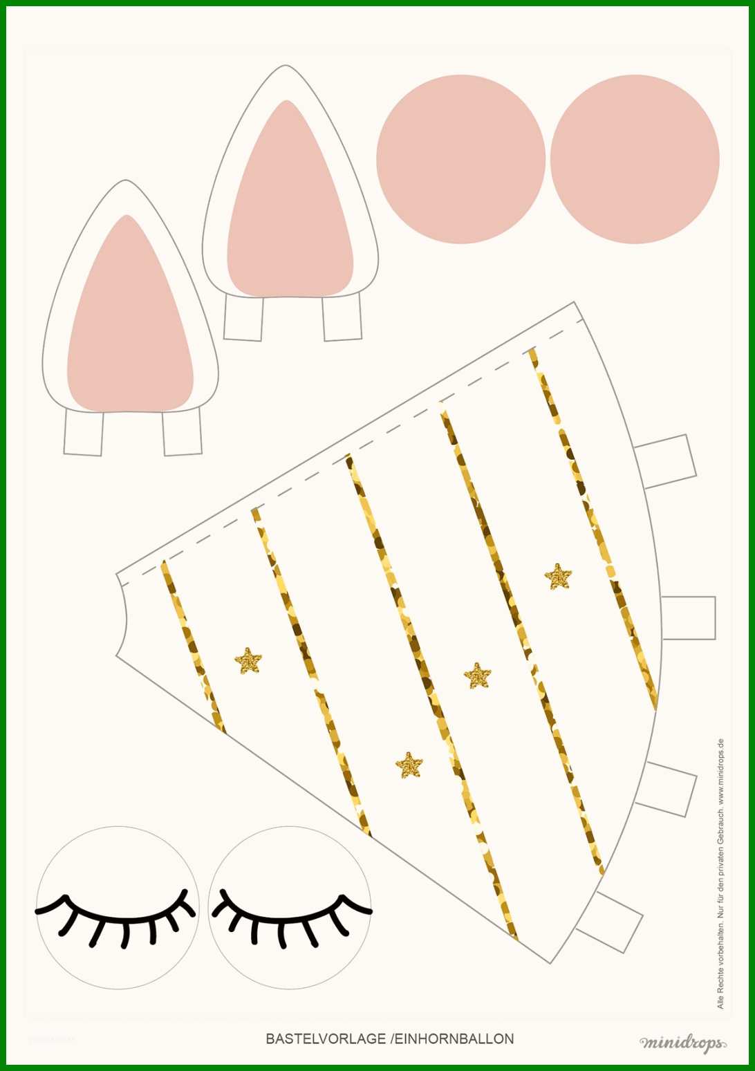 Einhorn Basteln Vorlage Kostenlos - Vorlage Ideen