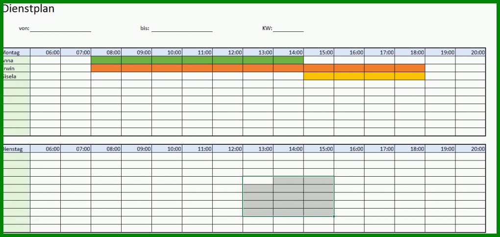 Außergewöhnlich Dienstplan Vorlage Excel 1317x624