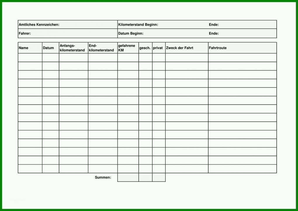 Außergewöhnlich Fahrtkosten Vorlage Excel 1272x900