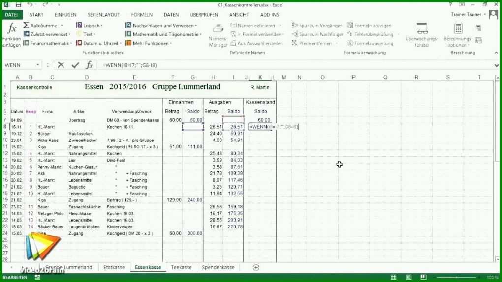 Kreativ Einnahmen Ausgaben Rechnung Excel Vorlage 1216x684