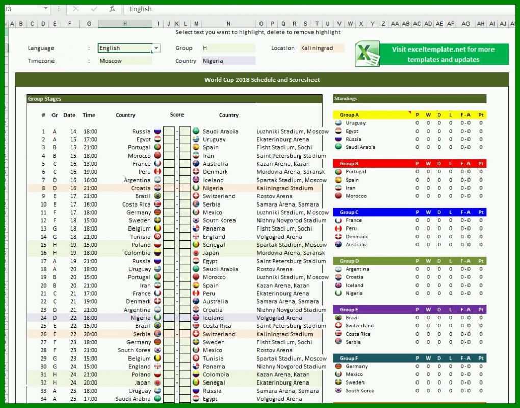 Einzigartig Spielplan Excel Vorlage 1027x805