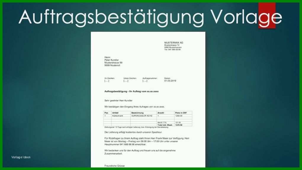 Bestbewertet Vorlage Auftragsbestätigung 1080x608