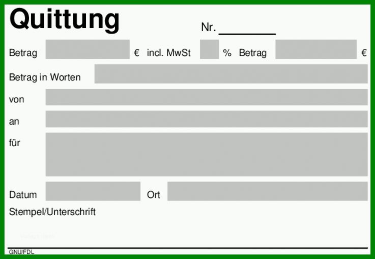 Hervorragen Vorlage Quittung 750x518