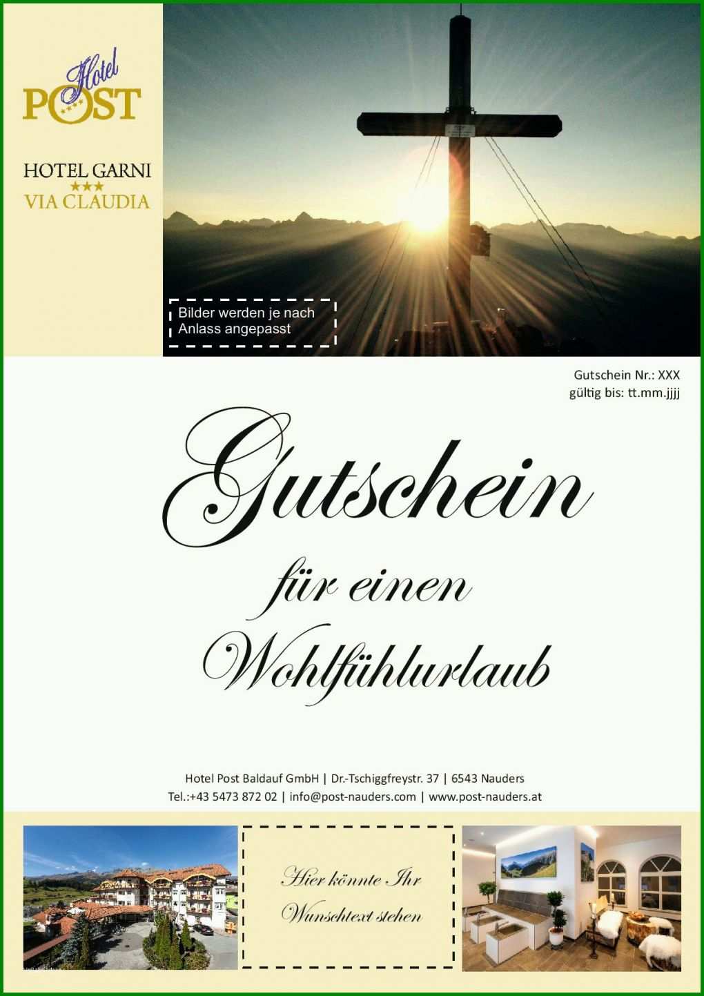 Original Gutschein Urlaub Vorlage 1240x1754