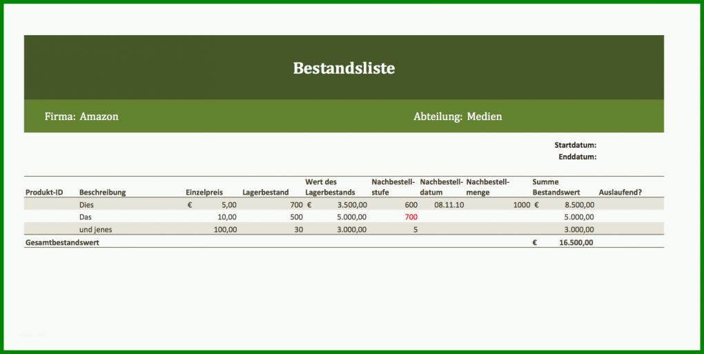 Exklusiv Inventur Vorlage Xls 1682x846