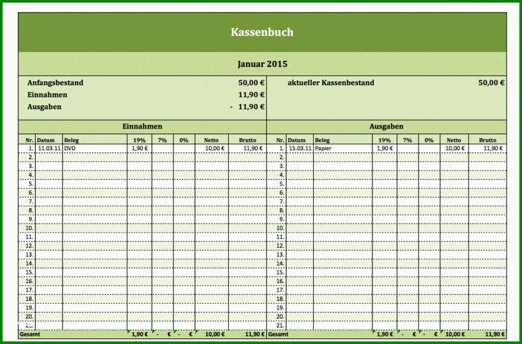 Hervorragen Kassenbuch Vorlage 1200x792