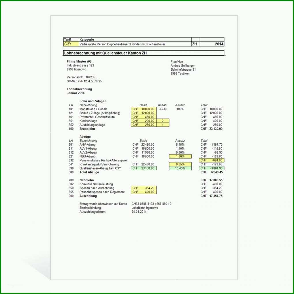 Hervorragen Lohnabrechnung Excel Vorlage österreich 1500x1500