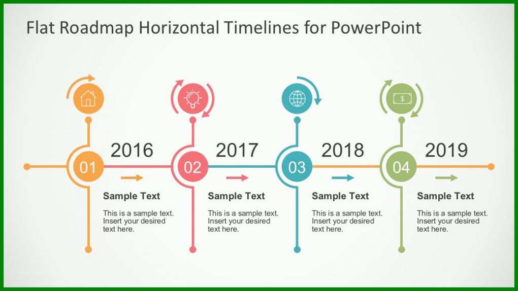 Kreativ Timeline Powerpoint Vorlage 1280x720