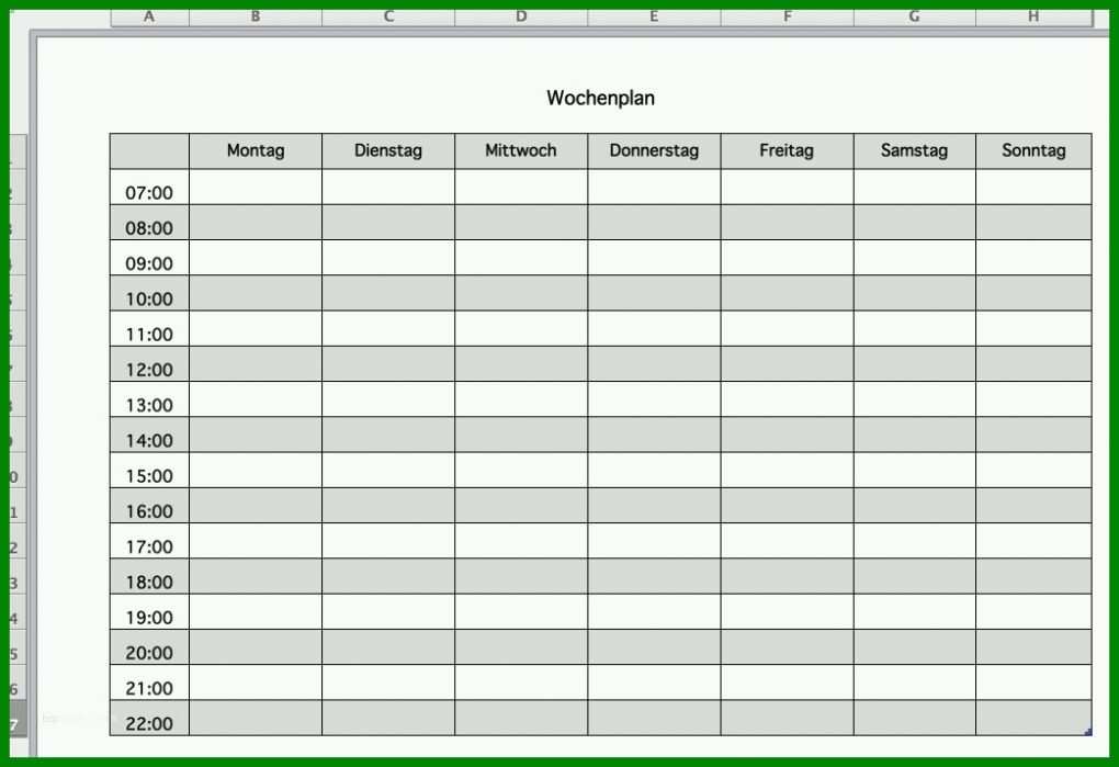 Fantastisch Arbeitsplan Vorlage Kostenlos 1044x715