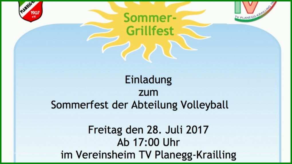 Ausgezeichnet Einladung sommerfest Vorlage 1200x675