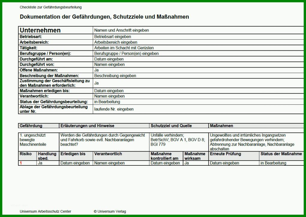 Großartig Gefährdungsbeurteilung Aufzugsanlagen Vorlage 1200x850