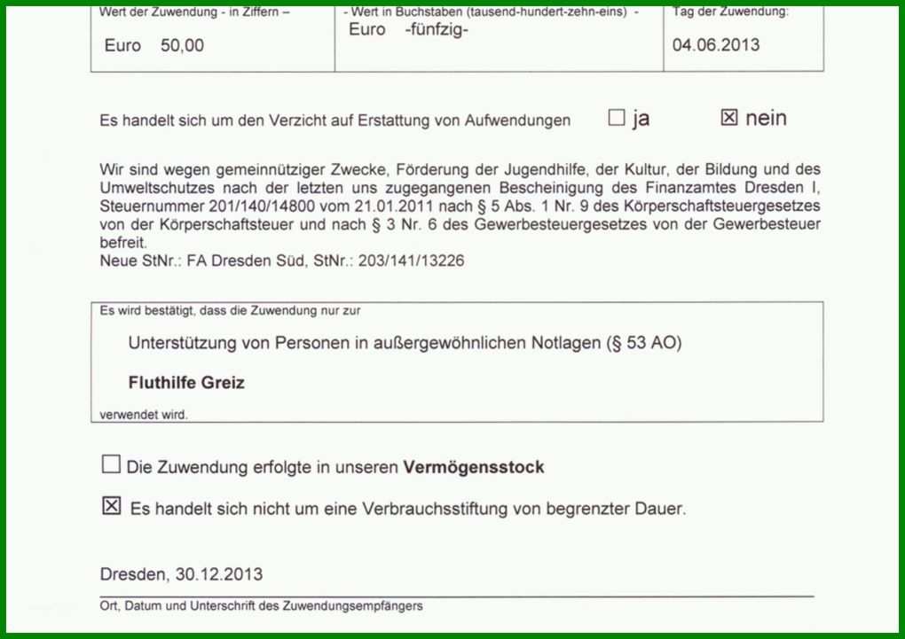 Einzigartig Spendenquittung Verein Vorlage 1320x933