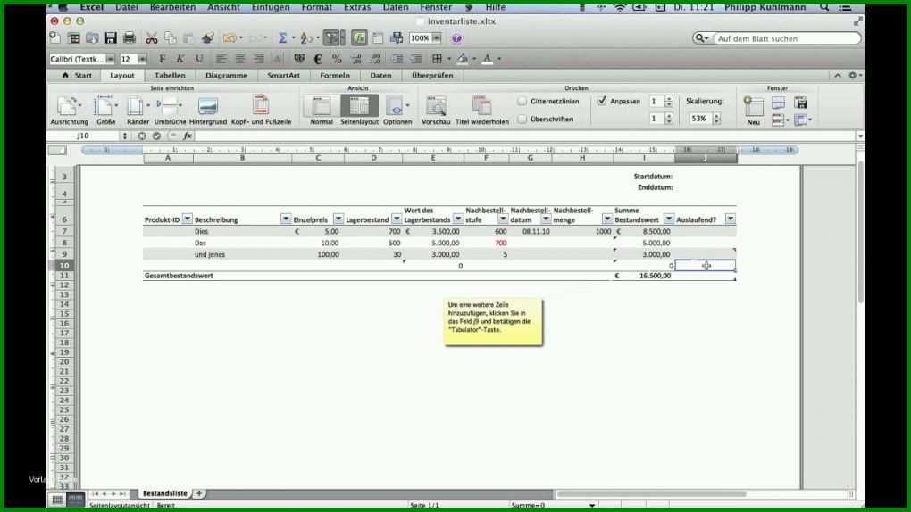 Ausgezeichnet Inventarliste Als Excel Vorlage 489882