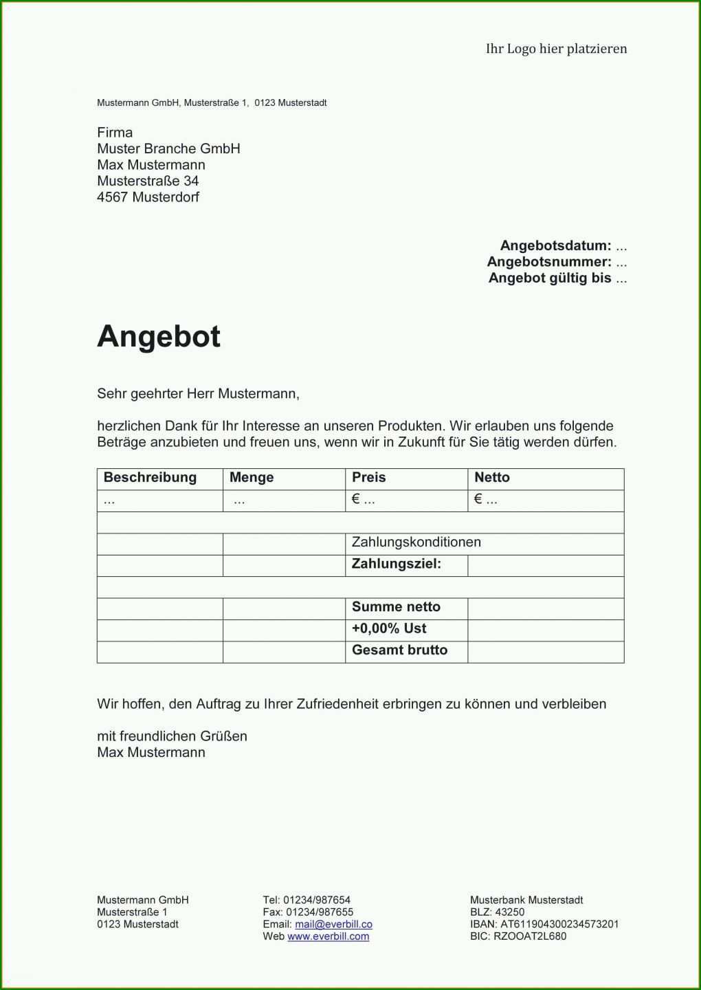 Neue Version Angebot Hausbau Vorlage 2498x3526