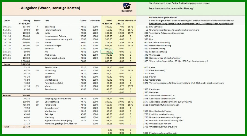 Auffällig Einfache Buchführung Excel Vorlage 1178x653