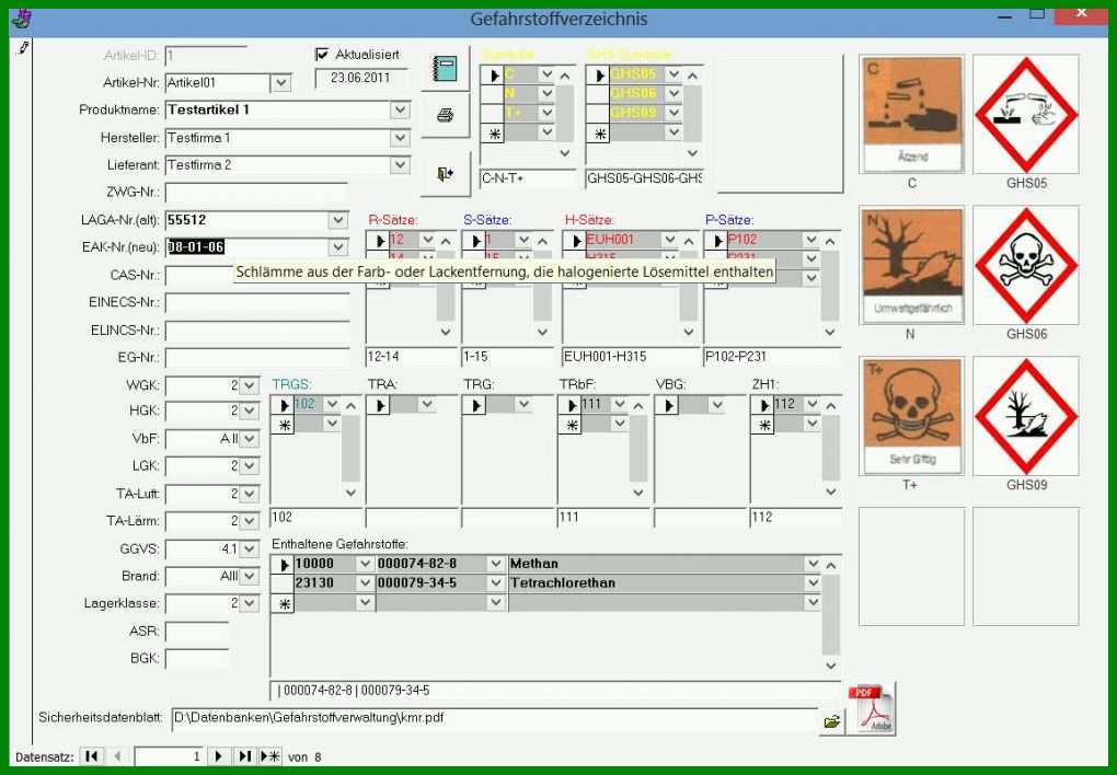 Bestbewertet Gefahrstoffverzeichnis Vorlage 1154x801