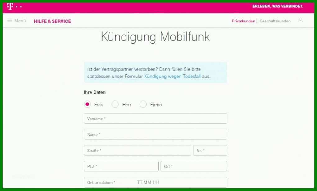 Faszinierend Kündigung T Mobile Handyvertrag Vorlage 1024x616