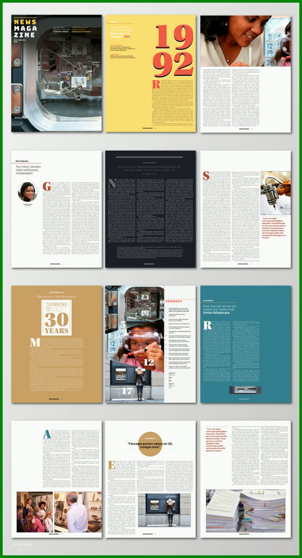 Einzahl Magazin Layout Vorlagen 1024x1891