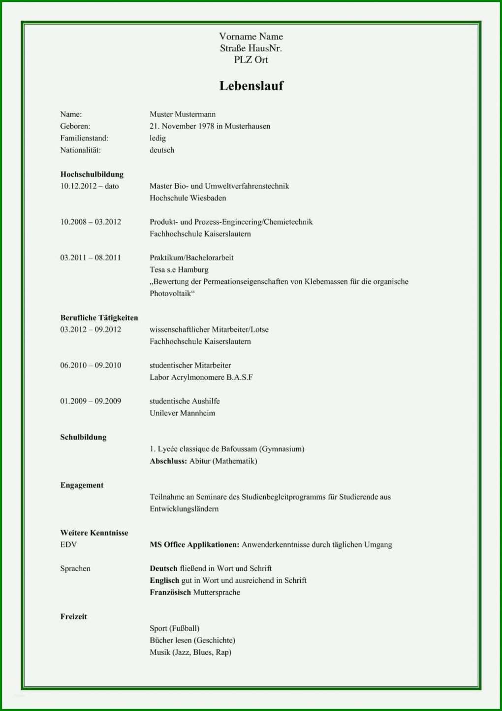 Schockieren Tabellarischer Lebenslauf Vorlage Pdf 1448x2048