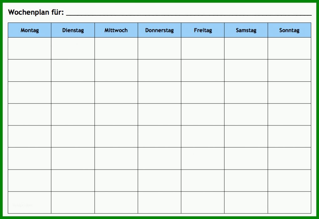 Perfekt Wochenplan Vorlage Word 1063x729