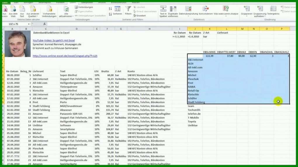 Singular Excel Datenbank Vorlage 1280x720