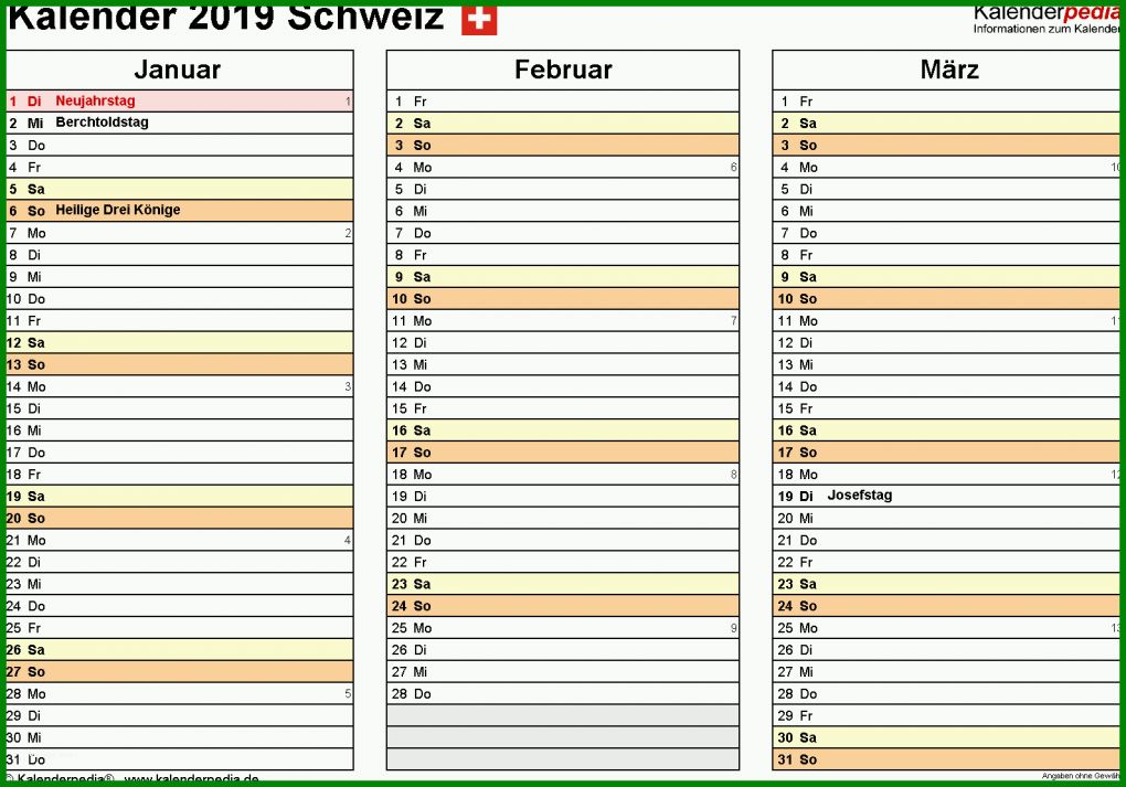 Ausnahmsweise Kalender Vorlage 2019 1590x1112