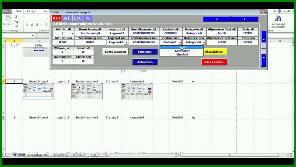 Einzahl Lagerverwaltung Excel Vorlage Gratis 1280x720