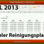 Original Reinigungsplan Vorlage Excel 1280x720