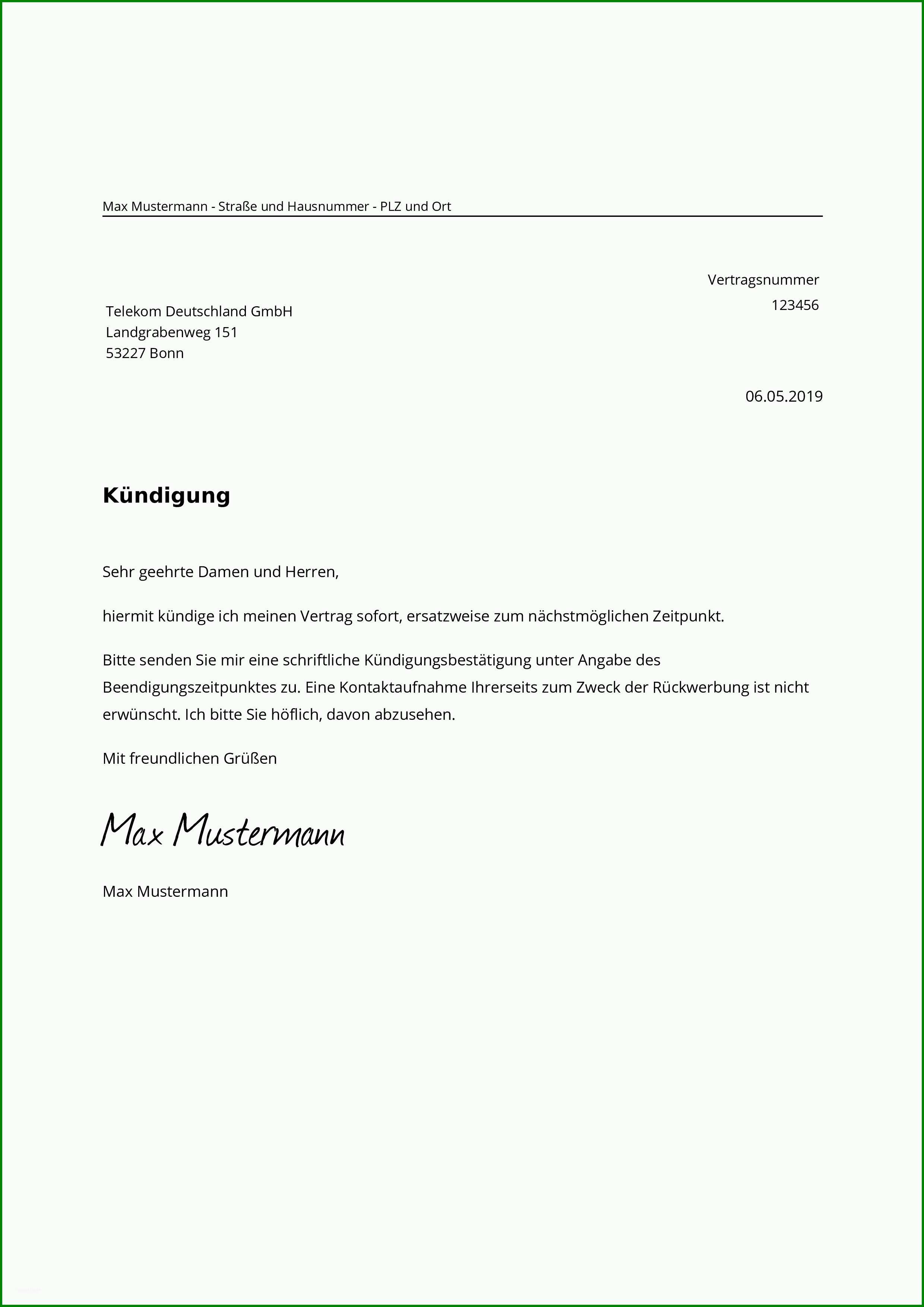 Tolle Telekom Kündigen Kostenlose Muster Vorlage Pdf Word 966175