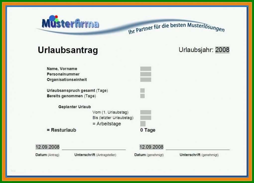 Erschwinglich Urlaubsantrag Vorlage 2018 Kostenlos 1166x841