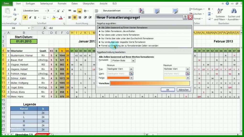 Ausnahmsweise Dienstplan Excel Vorlage Download 1280x720