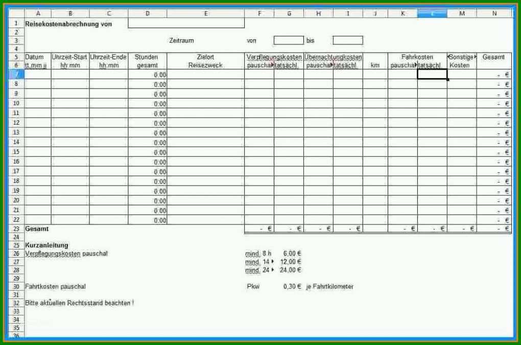 Exklusiv Excel Vorlagen Kilometerabrechnung 1075x711