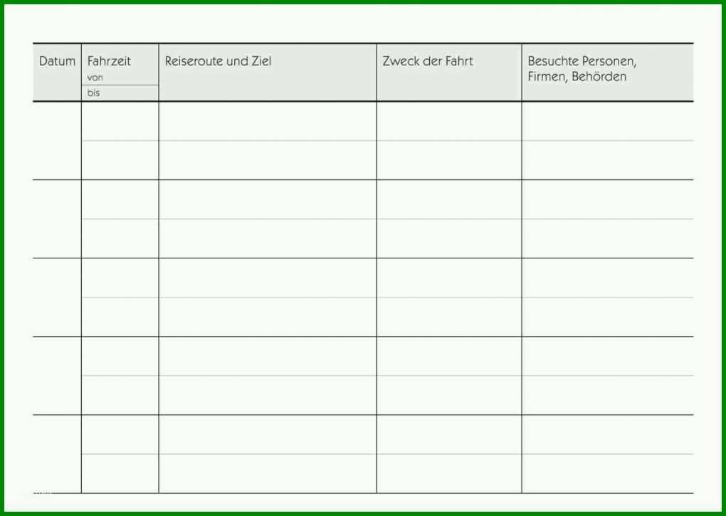 Fabelhaft Fahrtenbuch Vorlage Word 1516x1078