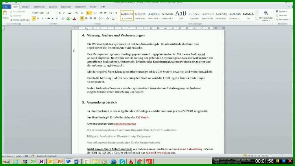 Auffällig iso 9001 2015 Handbuch Vorlage 1280x720