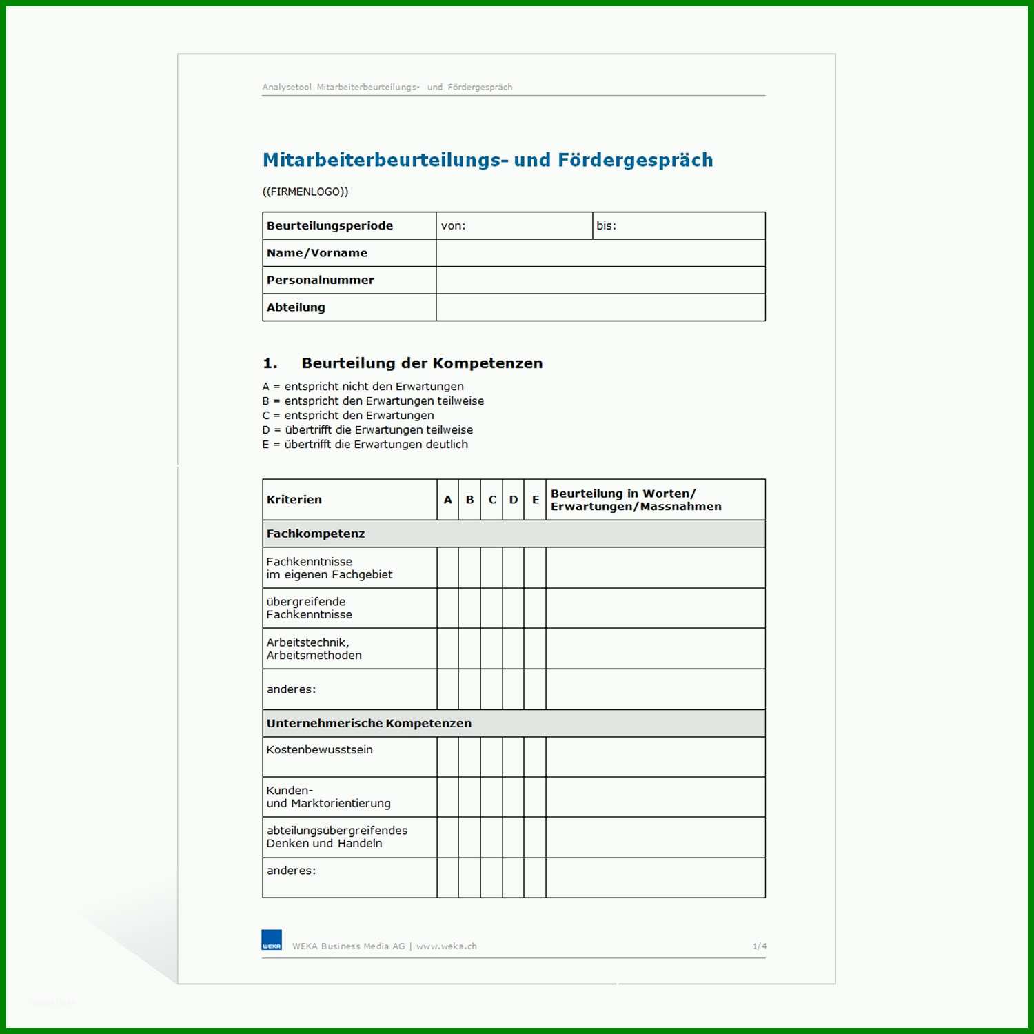 Mitarbeiterbeurteilung Vorlage 7 Lösungen Für Deinen Erfolg Vorlage Ideen 