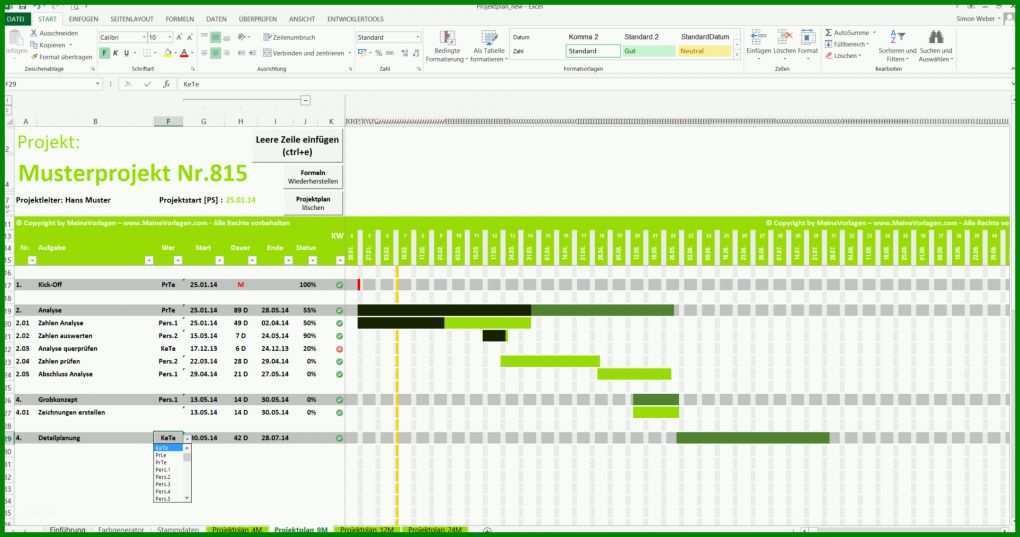 Einzigartig Projektplan Vorlage Excel 1920x1010