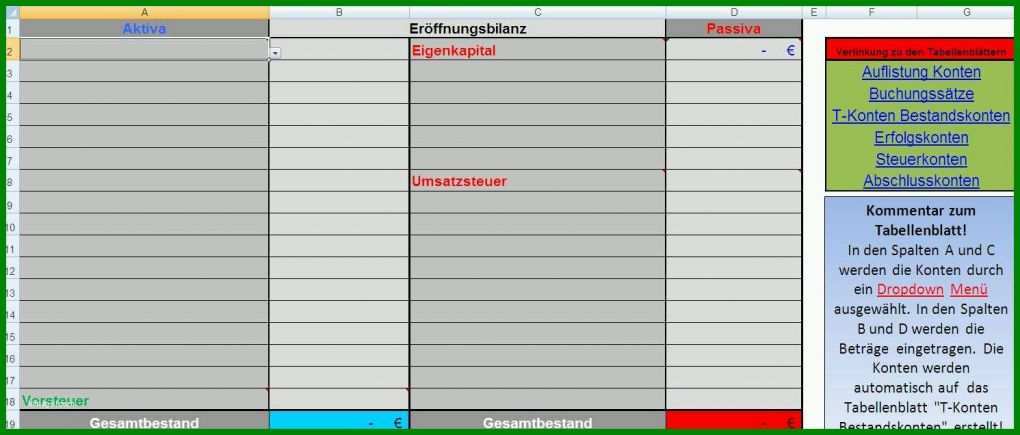 Wunderschönen Eröffnungsbilanz Ug Excel Vorlage 1491x636