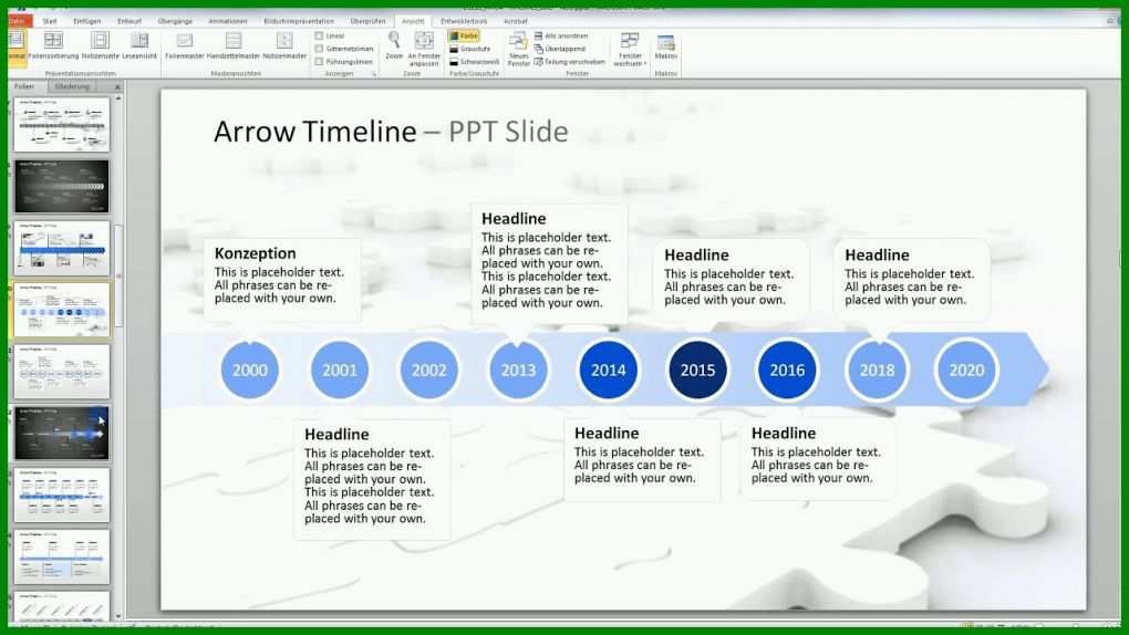 Ausnahmsweise Timeline Powerpoint Vorlage 1280x720